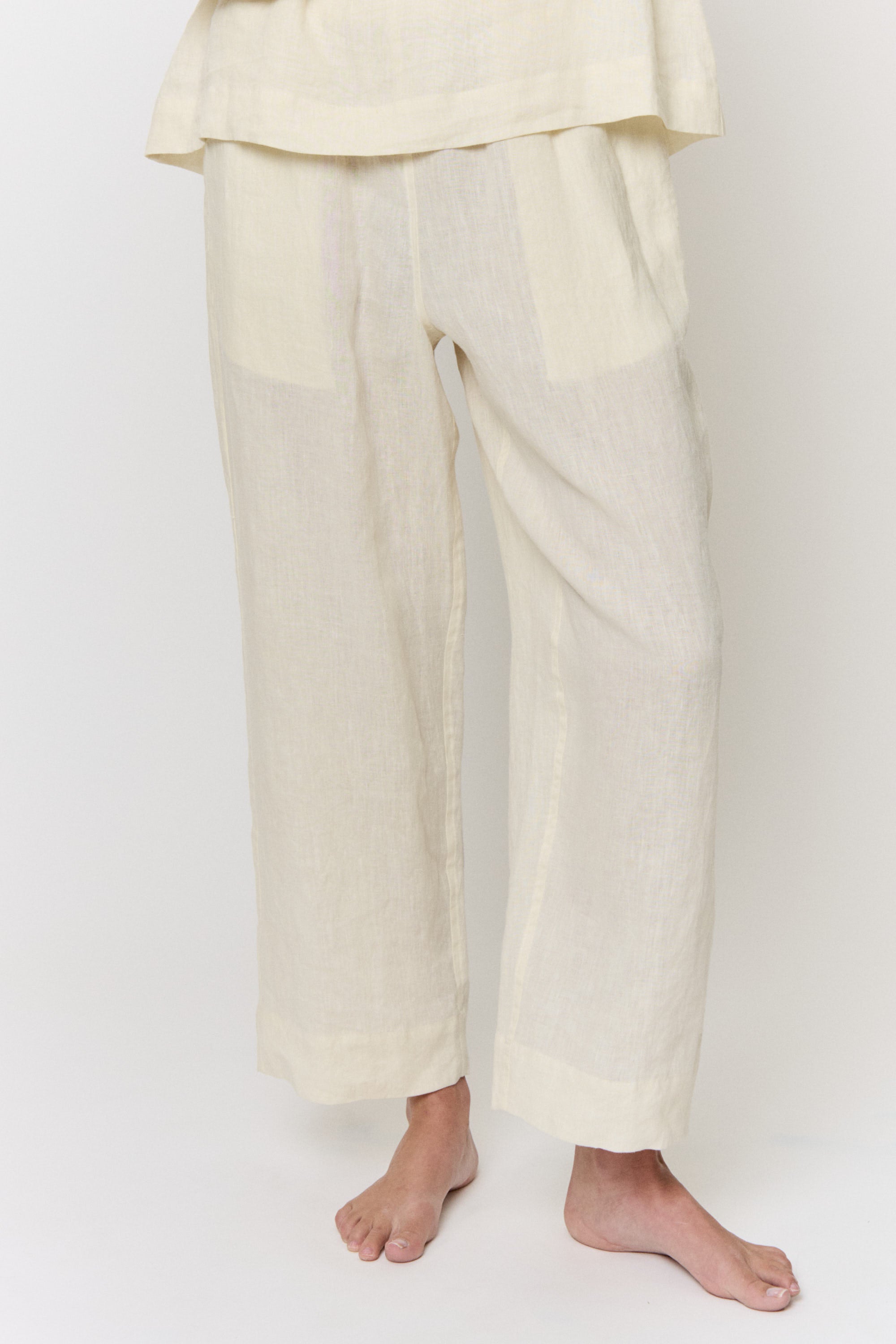Pomegranate-Dyed Linen Pants in naturally dyed fabric by AGA Nature
