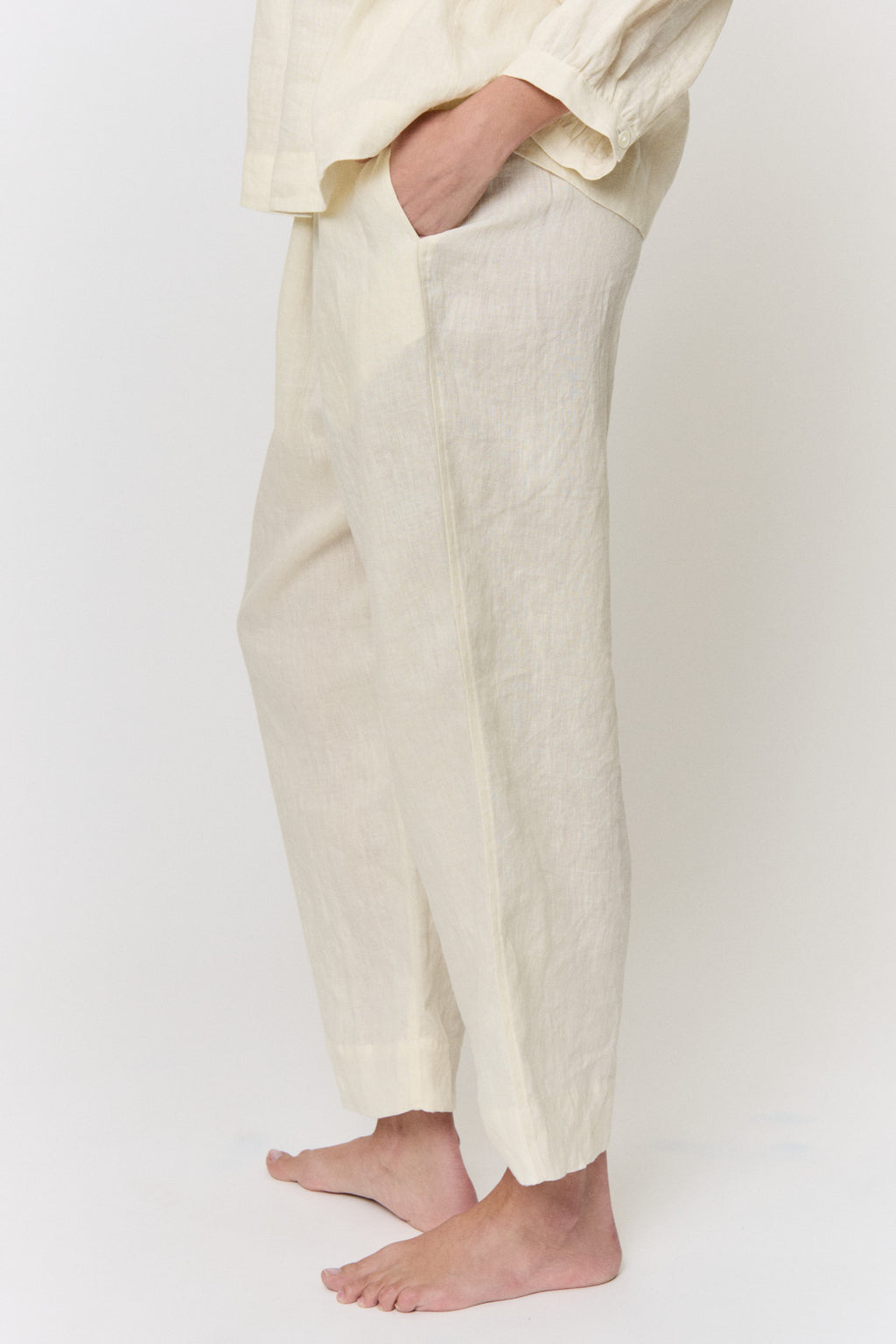 Pomegranate-Dyed Linen Pants