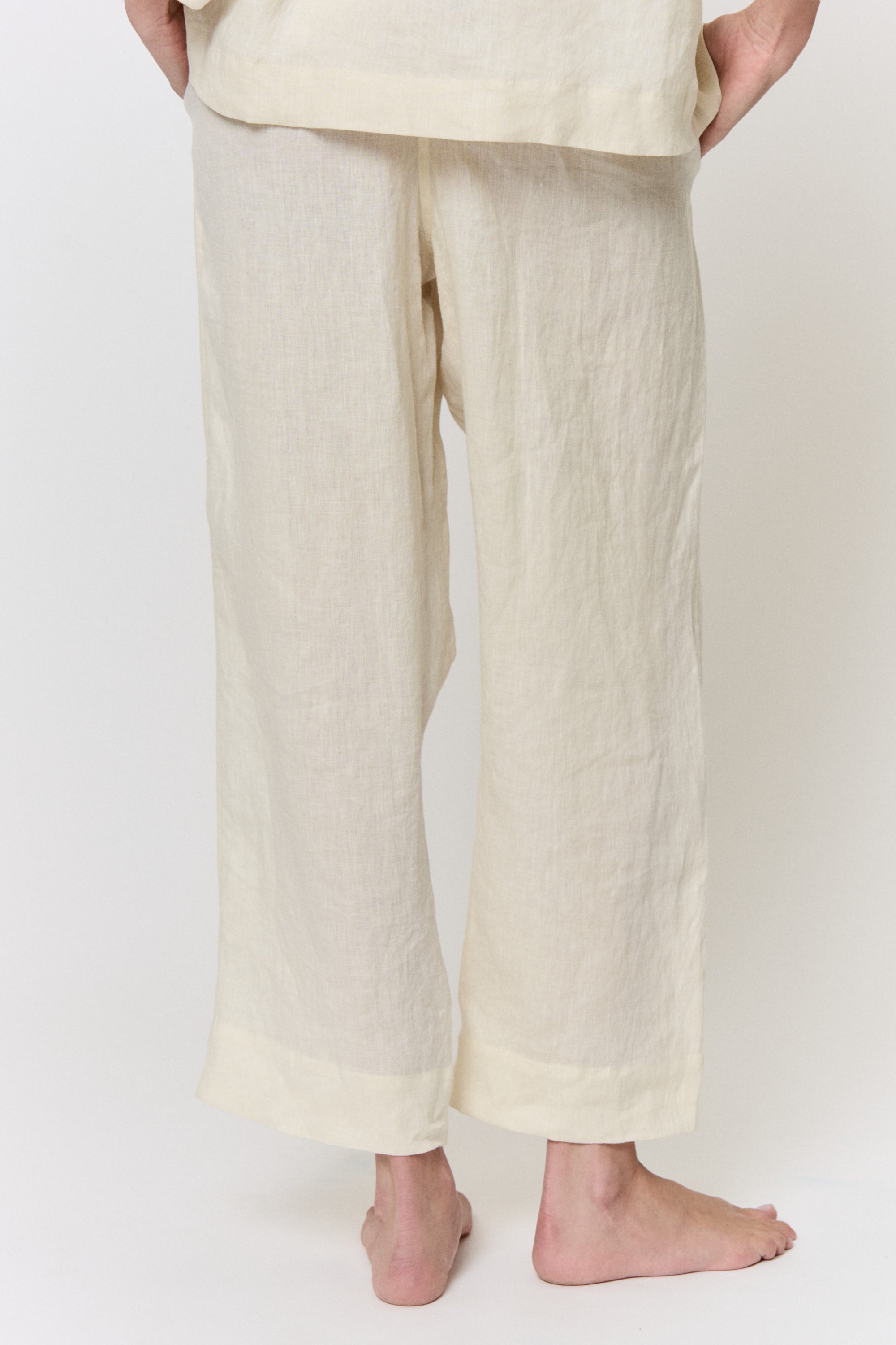 Pomegranate-Dyed Linen Pants in naturally dyed fabric by AGA Nature