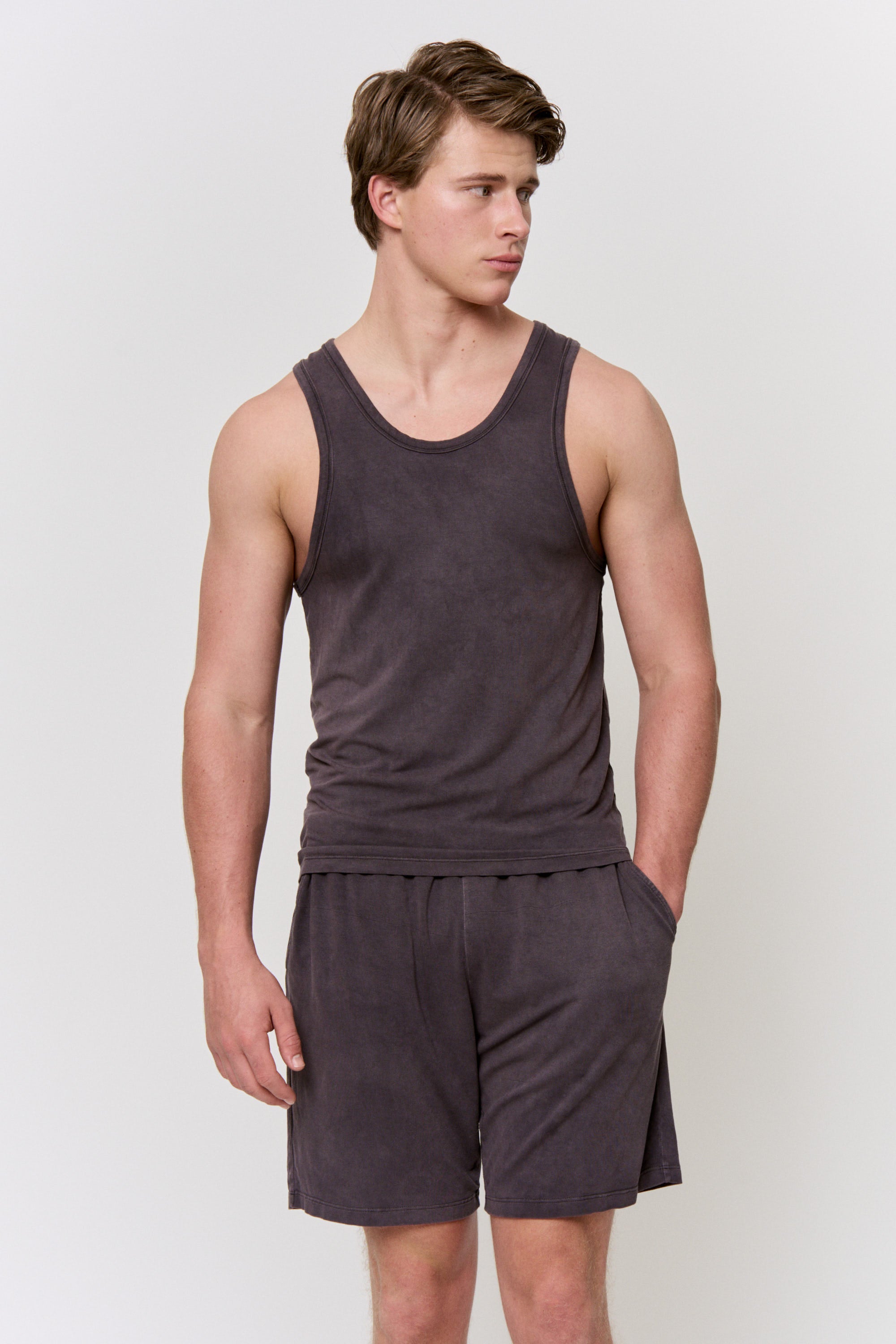Red Cabbage-Dyed Modal Drawstring Short
