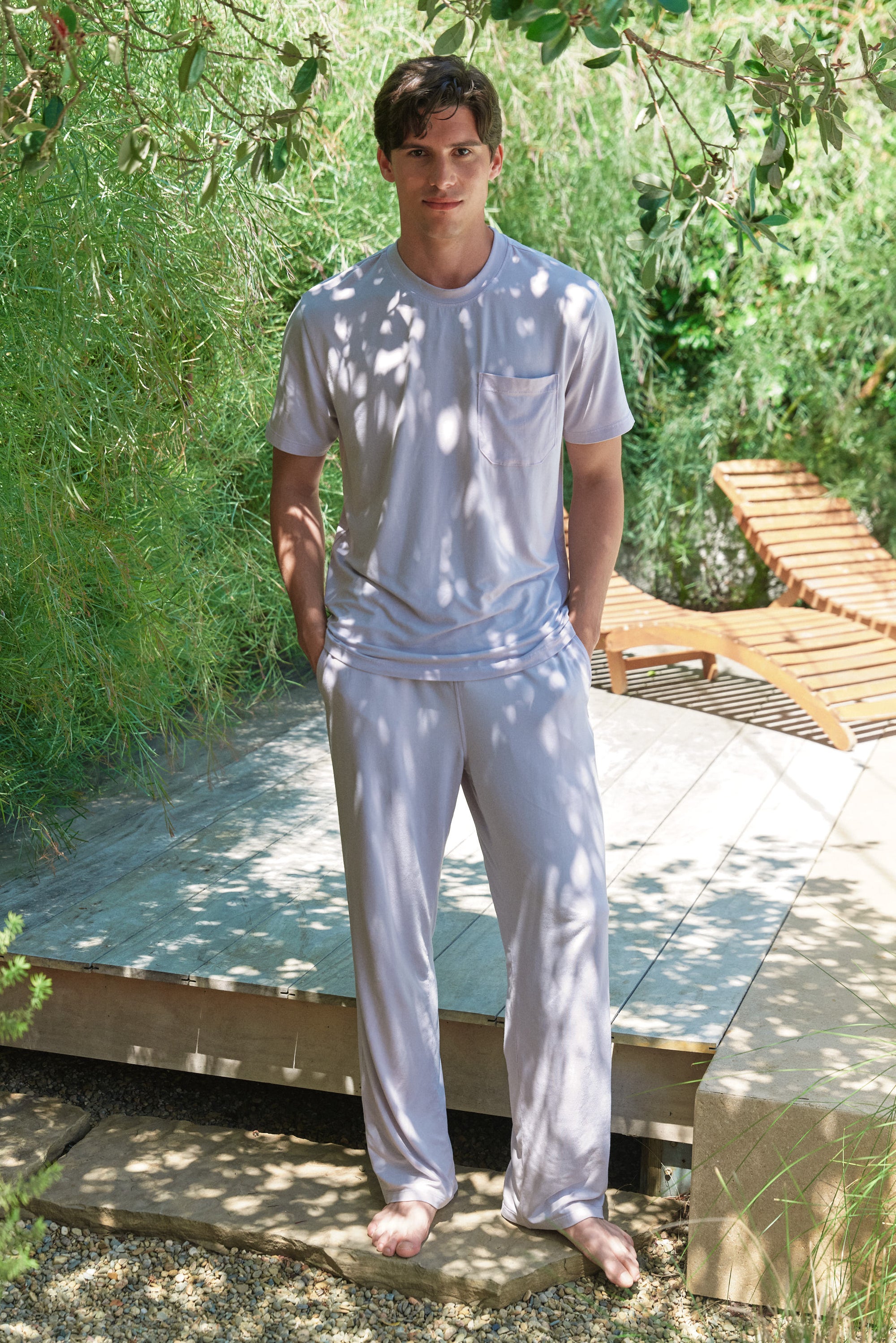 Red Cabbage-Dyed Modal Side-Pocket Pant in naturally dyed fabric by AGA Nature