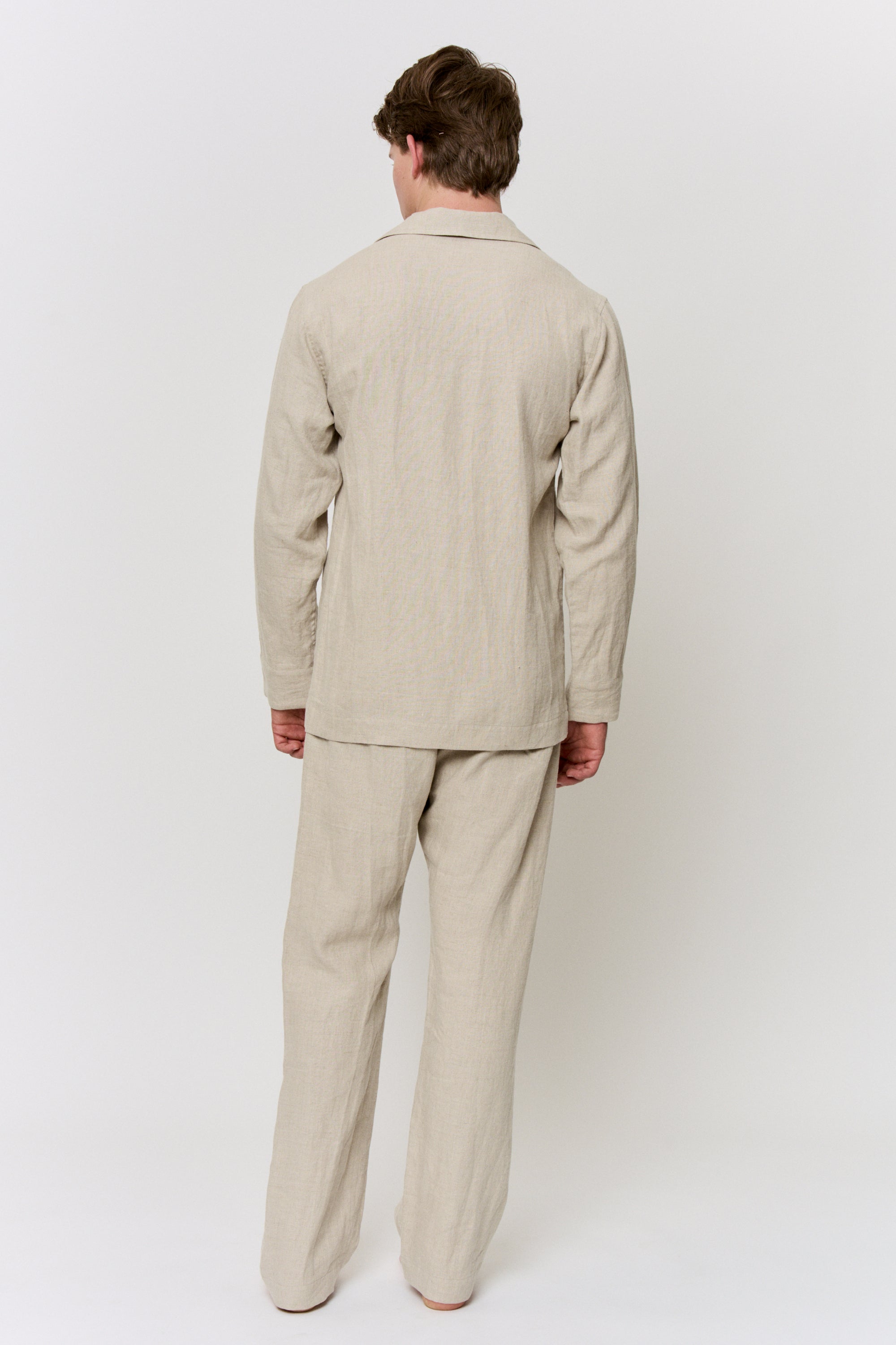 Walnut-Dyed Linen Pajama Set in naturally dyed fabric by AGA Nature