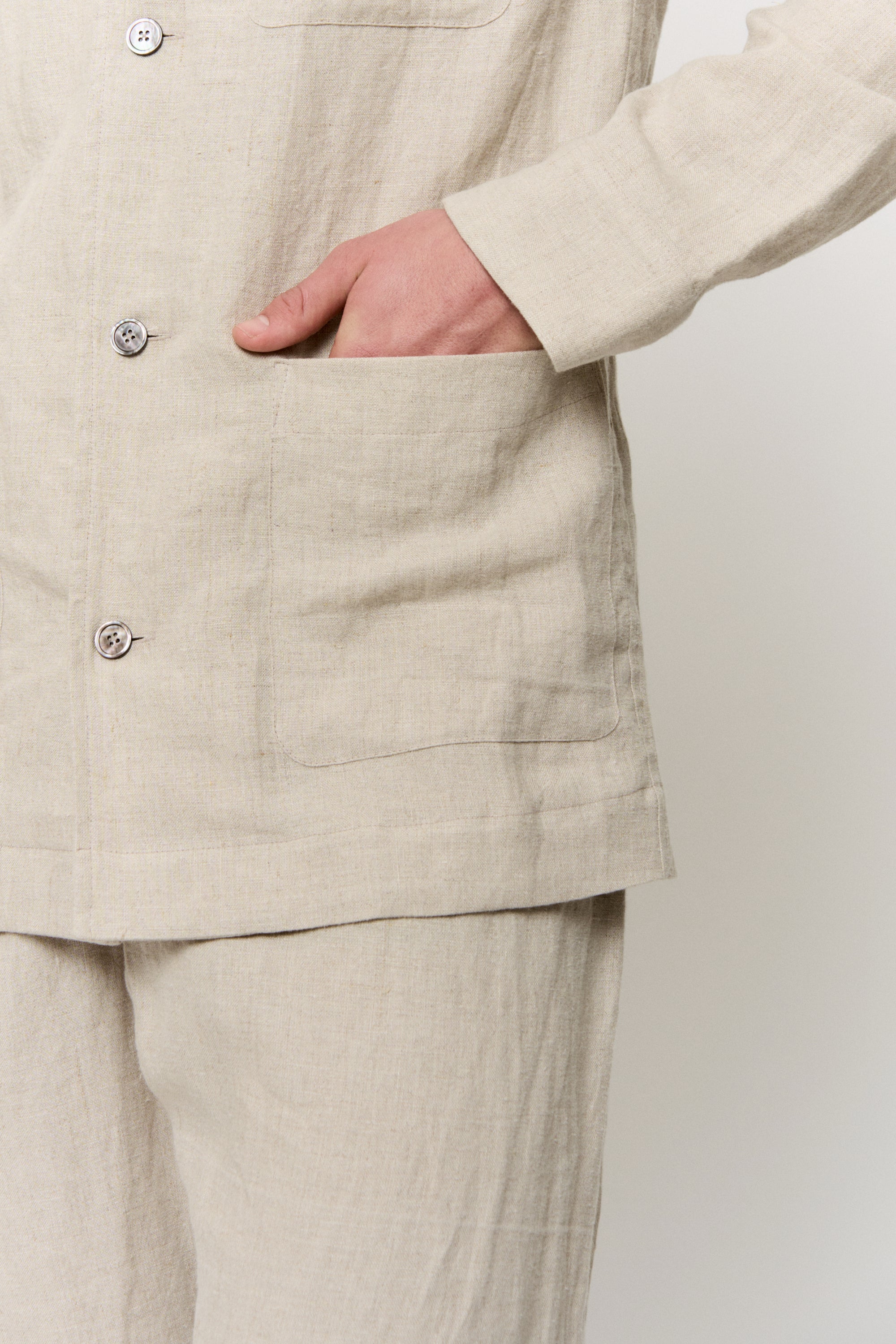 Walnut-Dyed Linen Pajama Set in naturally dyed fabric by AGA Nature
