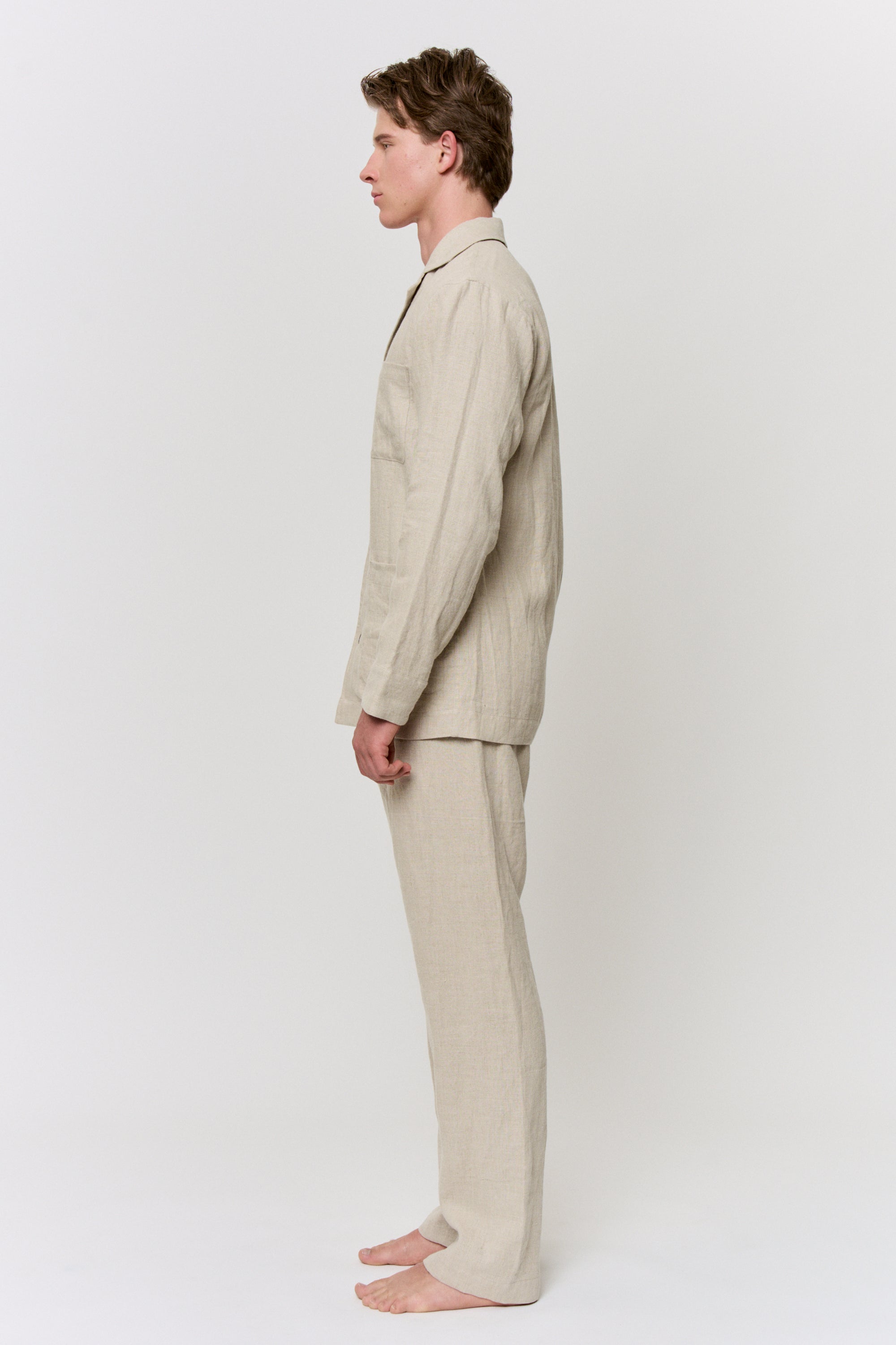 Walnut-Dyed Linen Pajama Set in naturally dyed fabric by AGA Nature