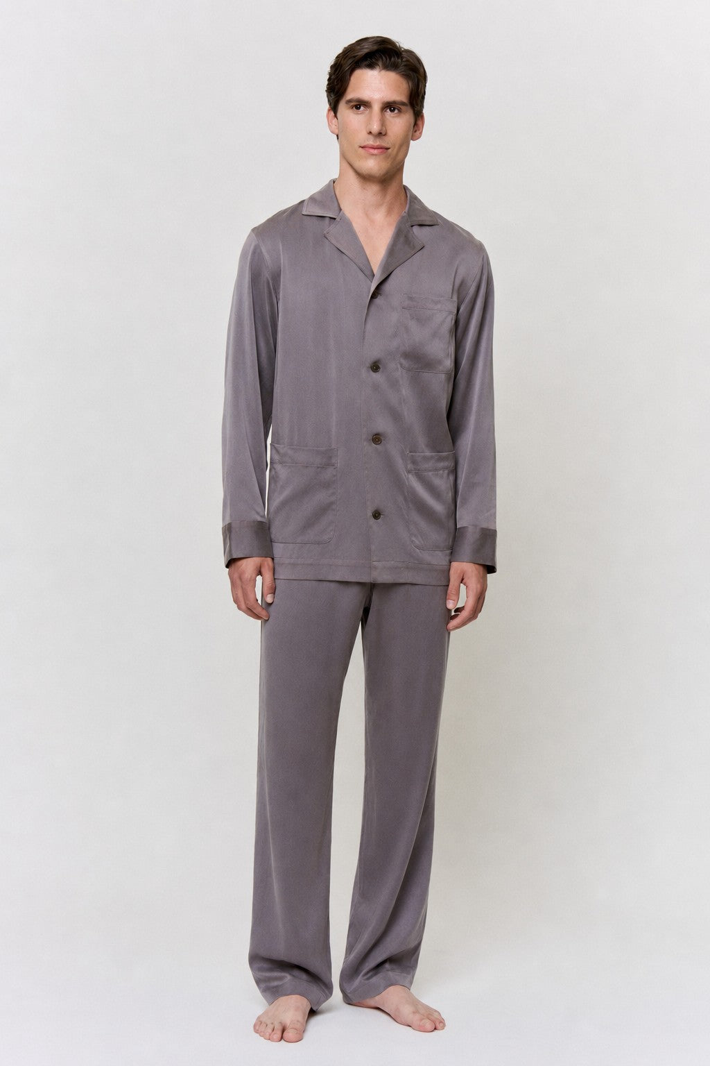 Myrobalan-Dyed Silk Pajama Set in naturally dyed fabric by AGA Nature
