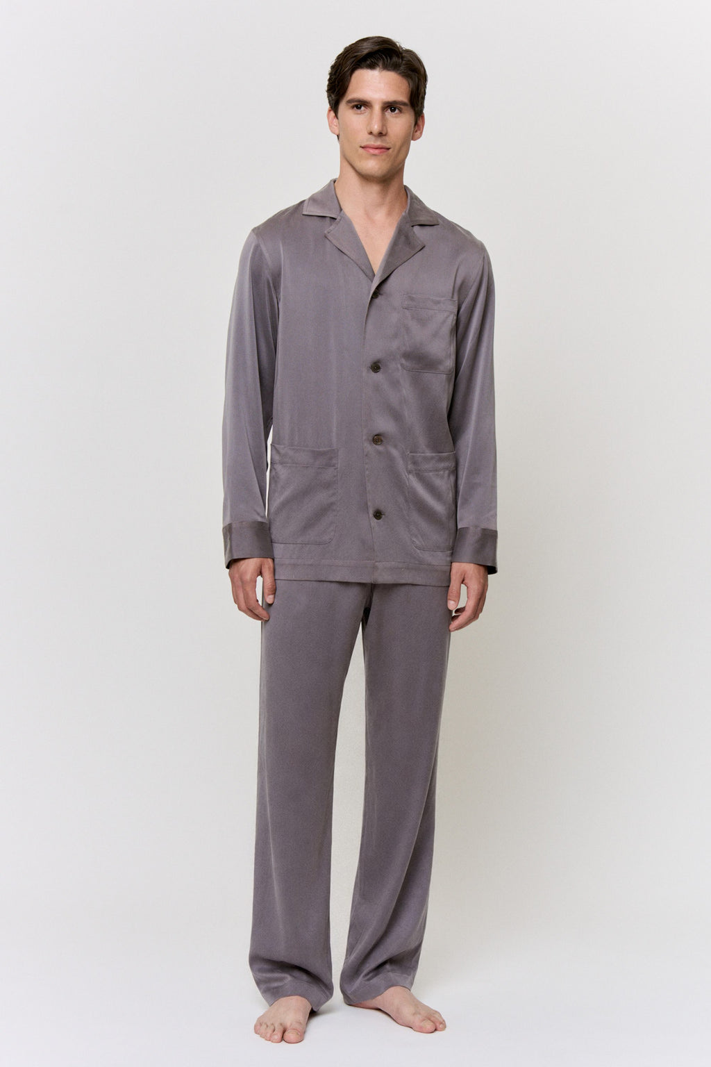 Myrobalan-Dyed Silk Pajama Set