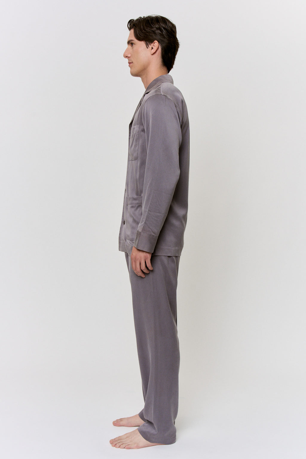 Myrobalan-Dyed Silk Pajama Set