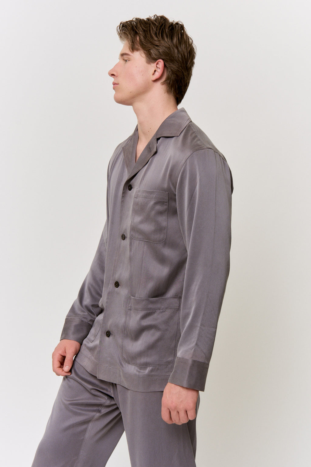 Myrobalan-Dyed Silk Pajama Set