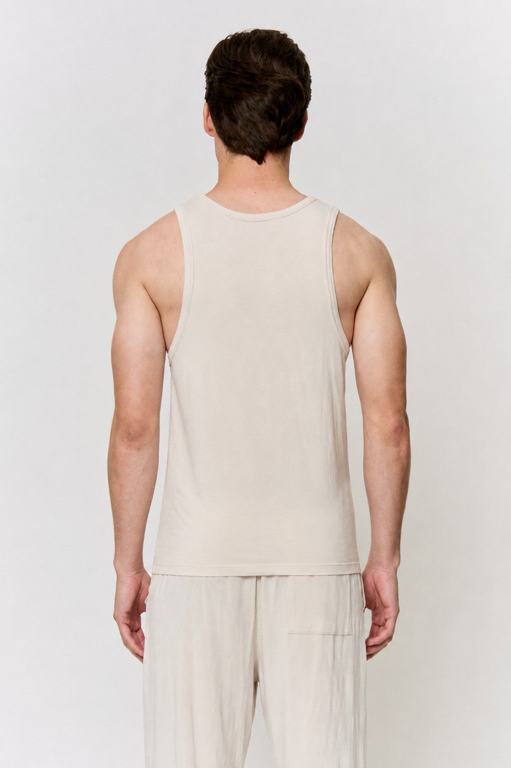 Walnut-Dyed Modal Scoop-Neck Tank in naturally dyed fabric by AGA Nature