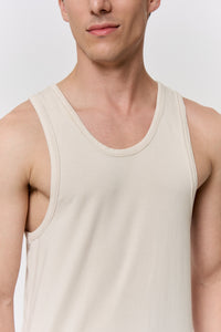 Walnut-Dyed Modal Scoop-Neck Tank in naturally dyed fabric by AGA Nature
