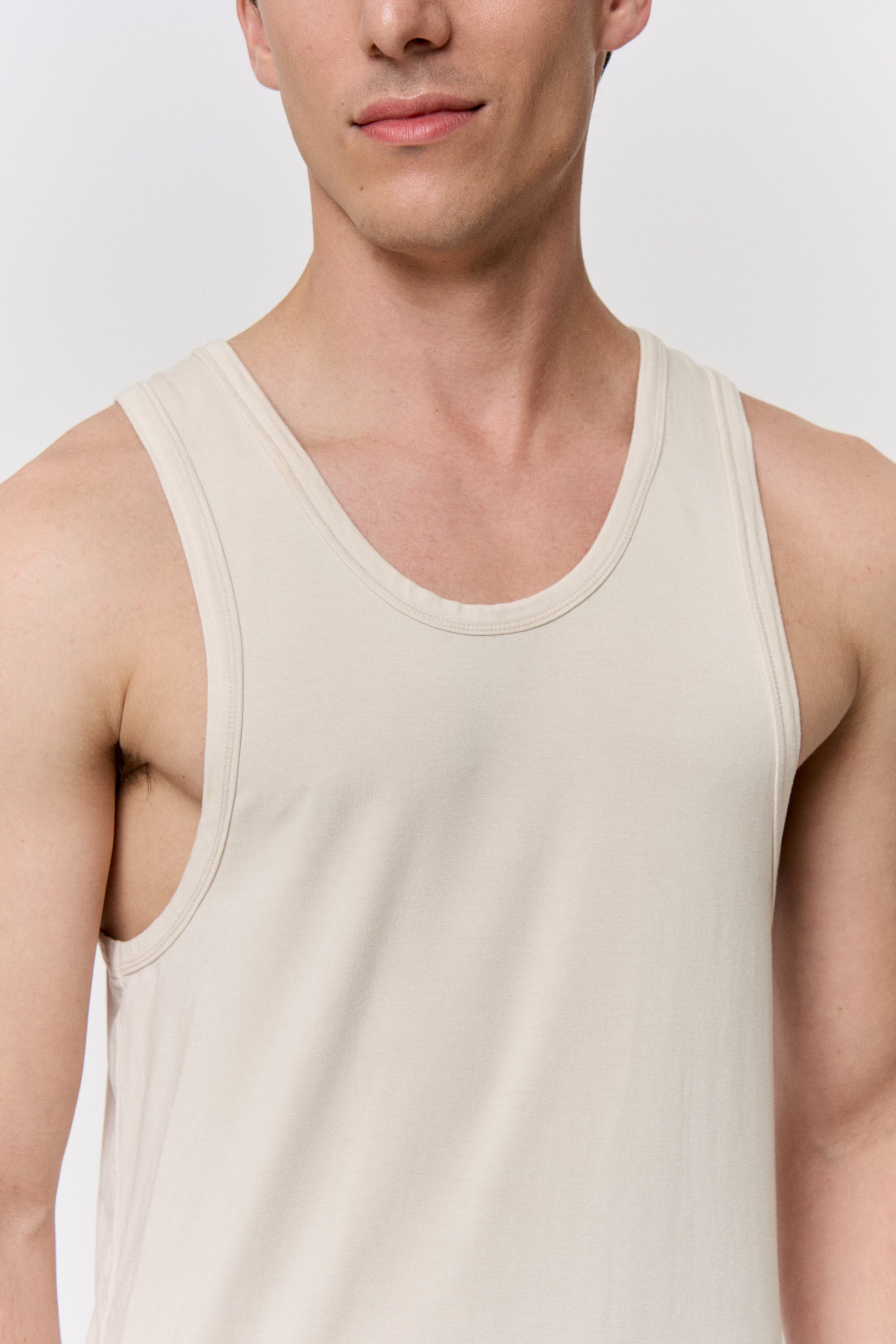Walnut-Dyed Modal Scoop-Neck Tank in naturally dyed fabric by AGA Nature
