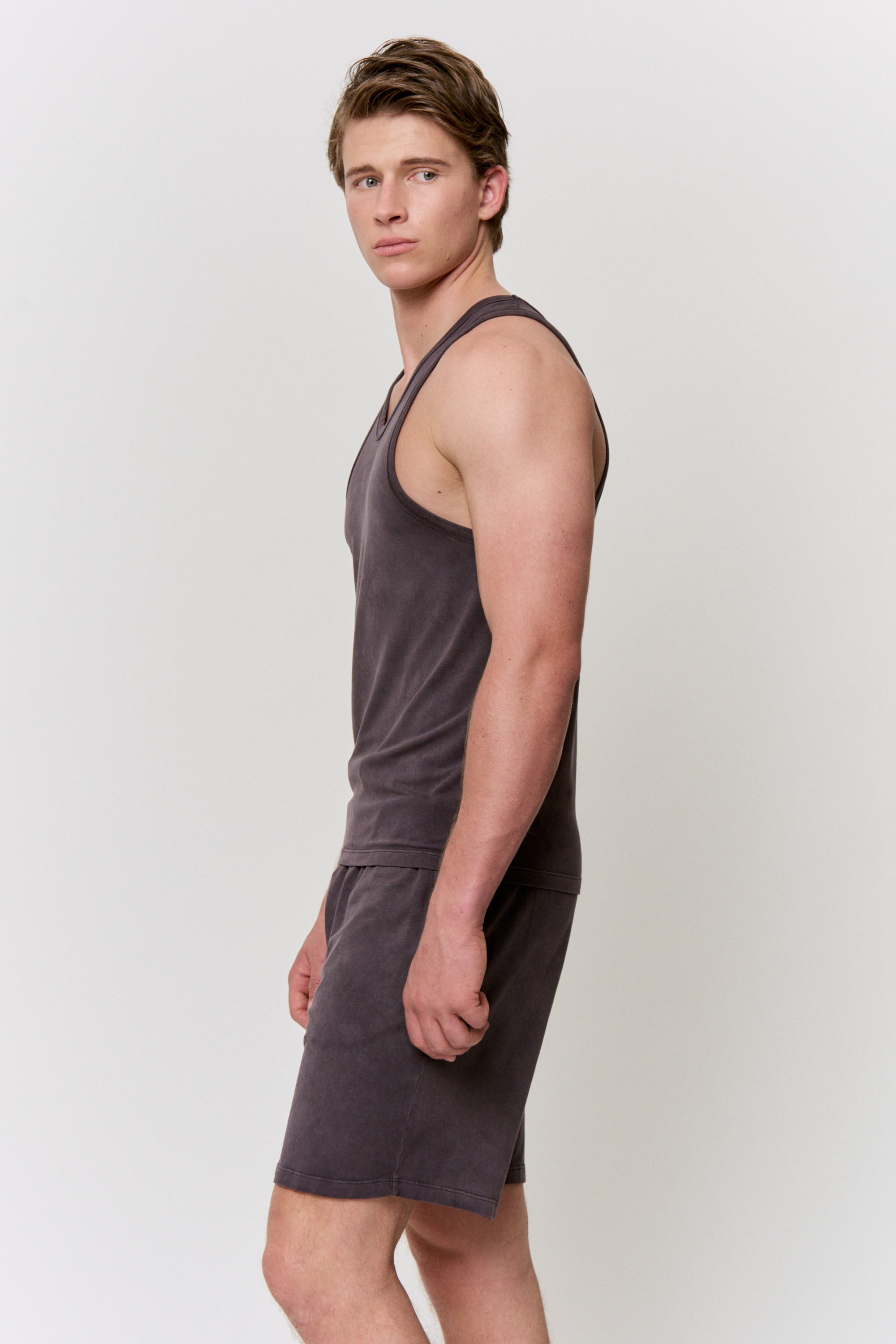 Myrobalan-Dyed Modal Scoop-Neck Tank in naturally dyed fabric by AGA Nature