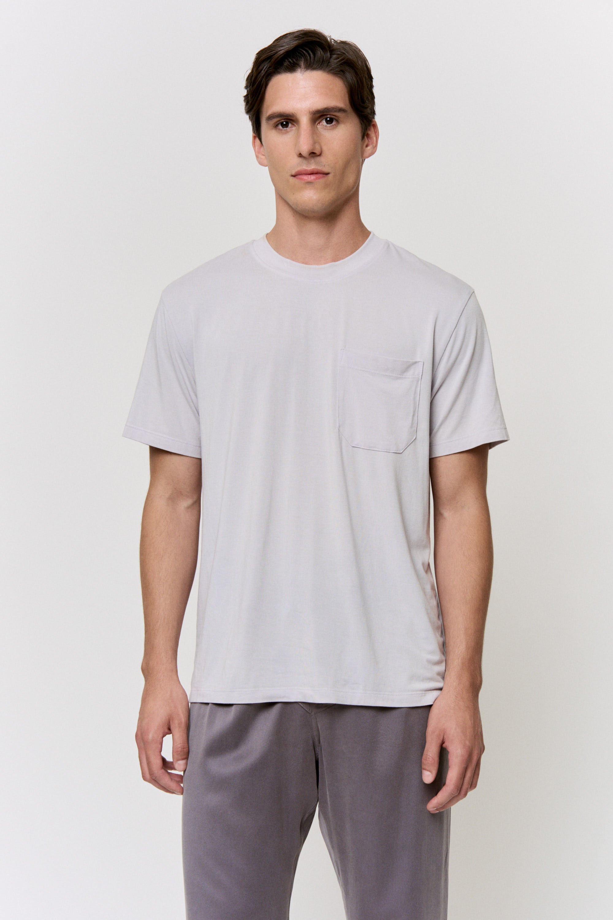 Red Cabbage-Dyed Modal Pocket-Tee in naturally dyed fabric by AGA Nature