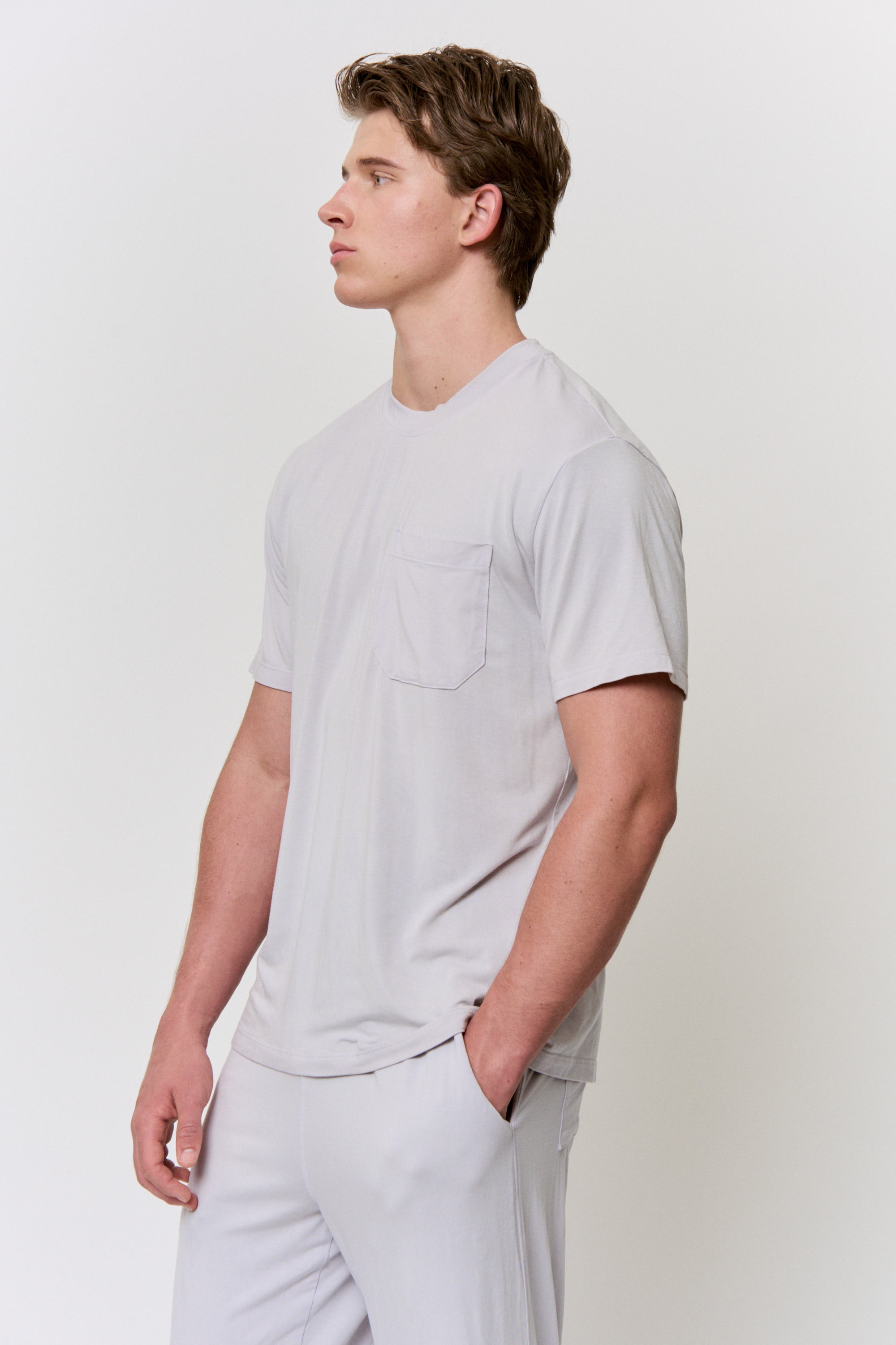 Red Cabbage-Dyed Modal Pocket-Tee in naturally dyed fabric by AGA Nature
