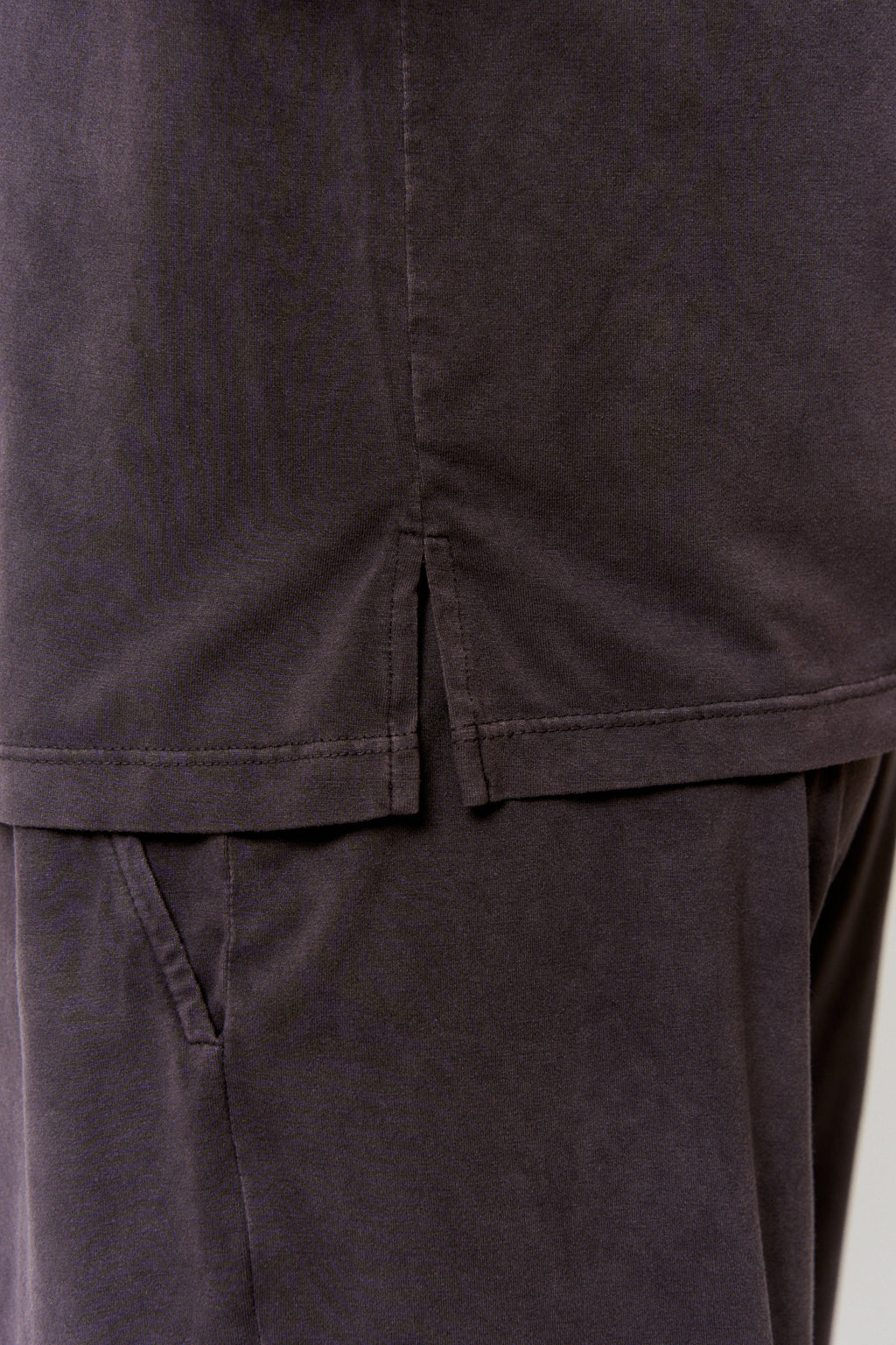 Myrobalan-Dyed Modal Short-Sleeve Top