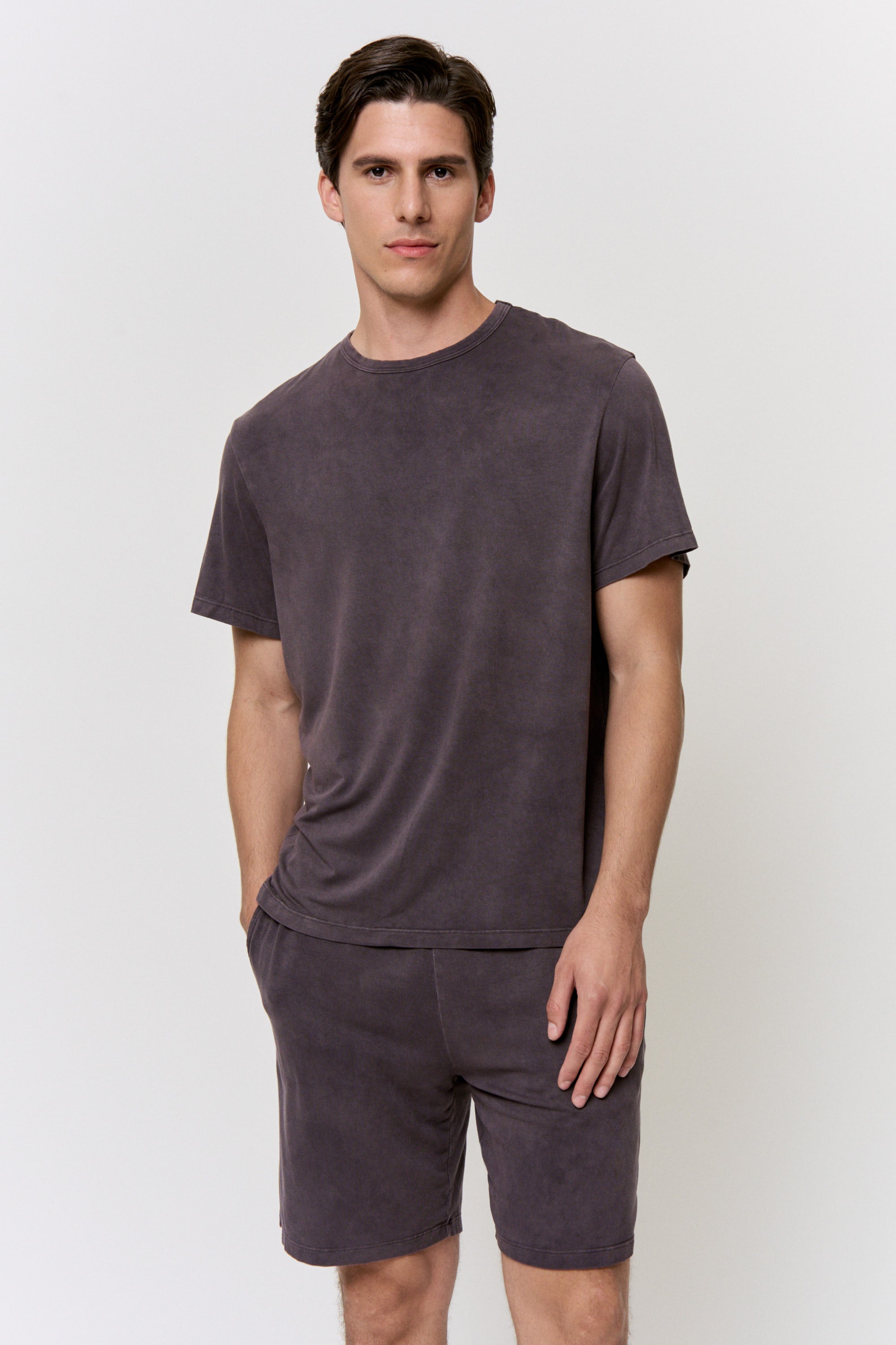Myrobalan-Dyed Modal Short-Sleeve Top in naturally dyed fabric by AGA Nature