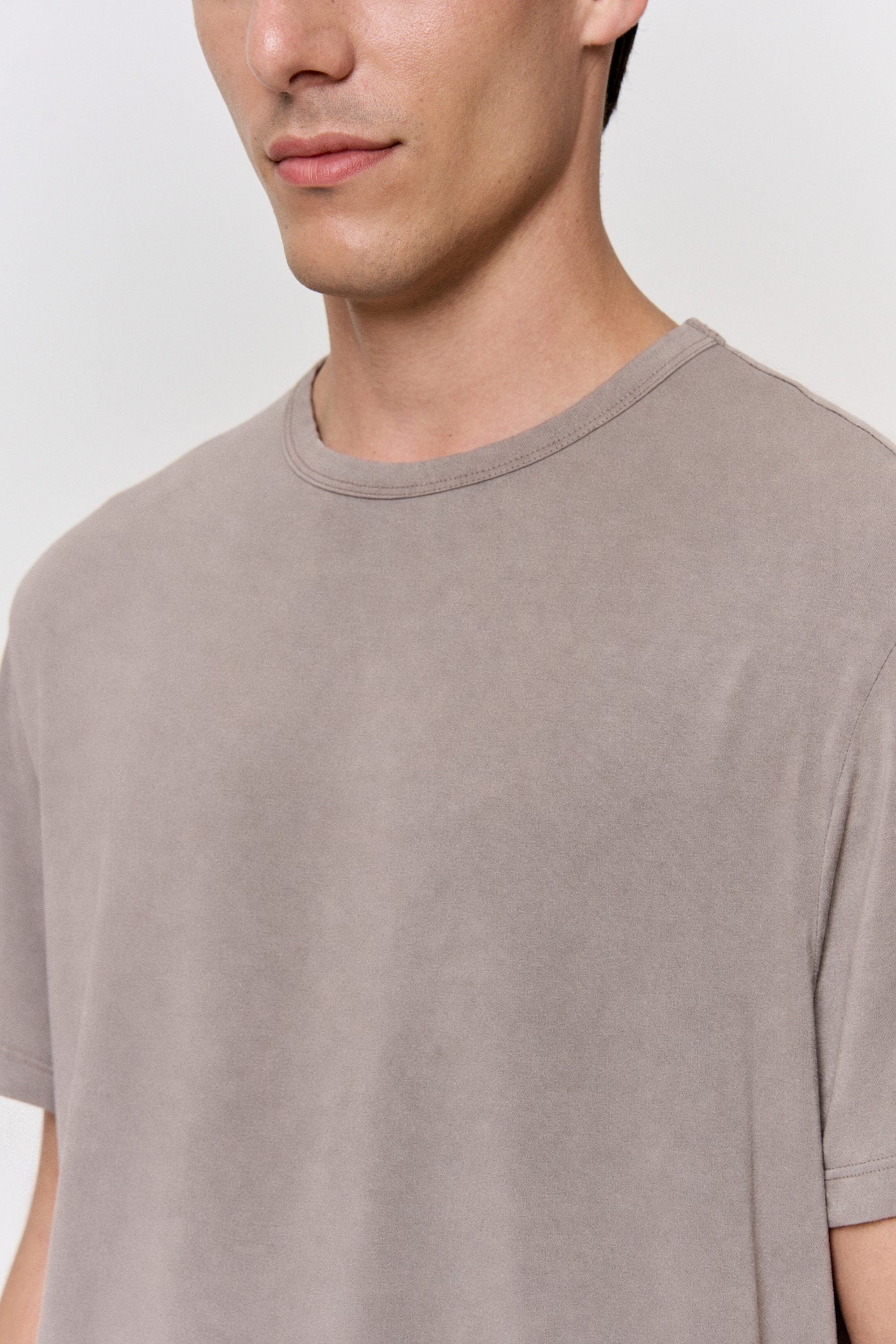 Cutch-Dyed Modal Short-Sleeve Top in naturally dyed fabric by AGA Nature