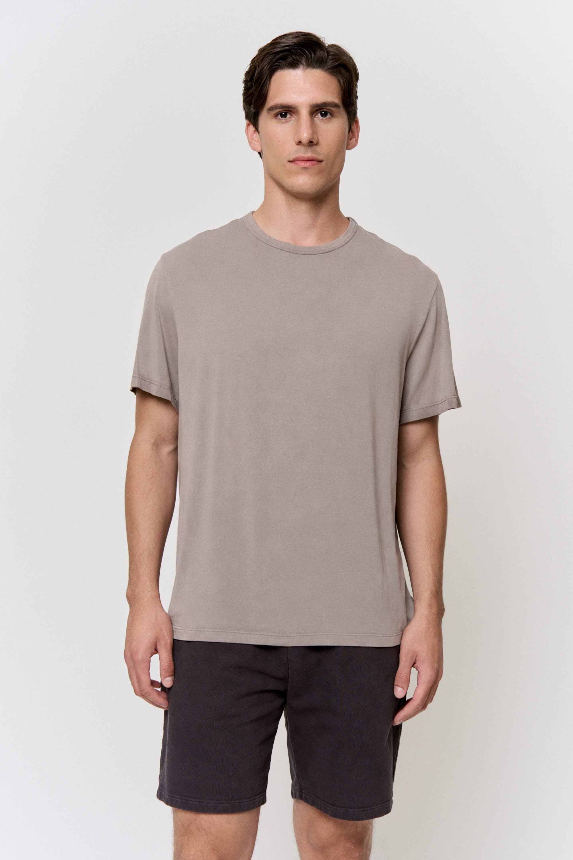 Cutch-Dyed Modal Short-Sleeve Top in naturally dyed fabric by AGA Nature