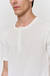 Undyed Modal Shell-Button Tee in naturally dyed fabric by AGA Nature