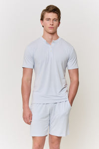 Red Cabbage-Dyed Modal Shell-Button Tee in naturally dyed fabric by AGA Nature