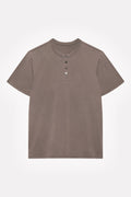 Cutch-Dyed Modal Jersey Henley Tee