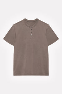 Cutch-Dyed Modal Shell-Button Tee in naturally dyed fabric by AGA Nature