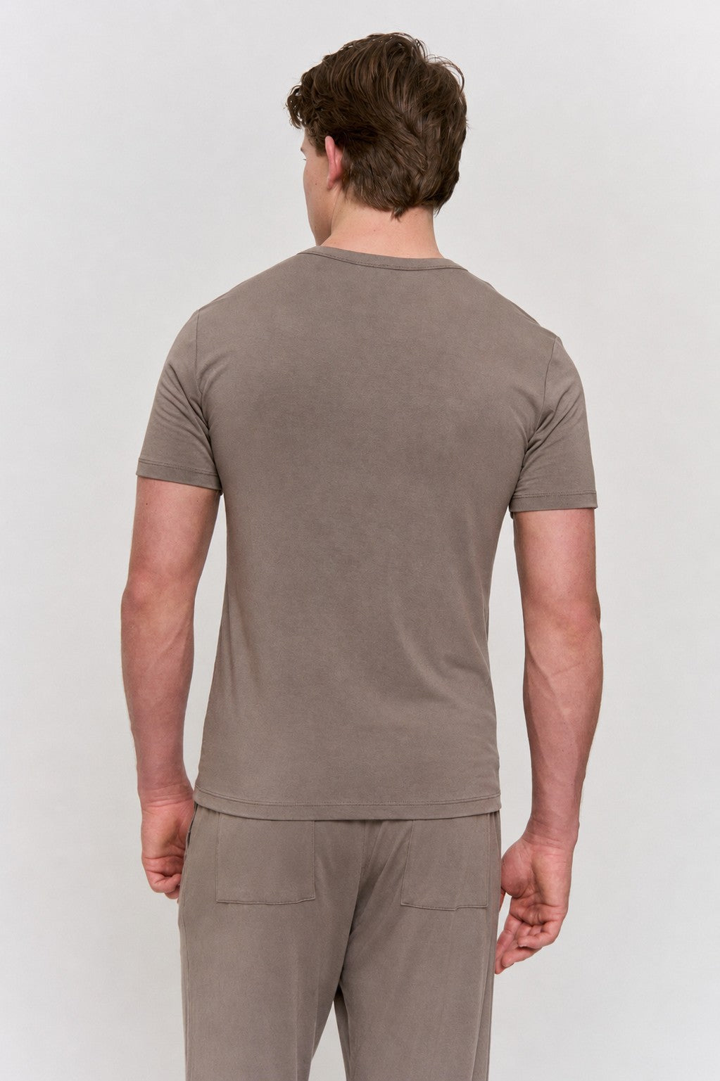 Cutch-Dyed Modal Shell-Button Tee in naturally dyed fabric by AGA Nature