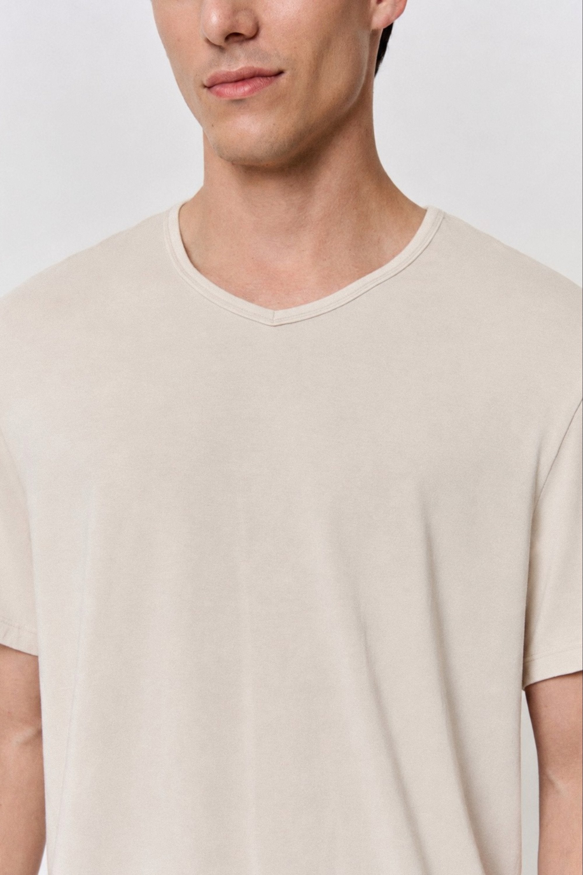Walnut-Dyed Modal Short-Sleeve Top in naturally dyed fabric by AGA Nature