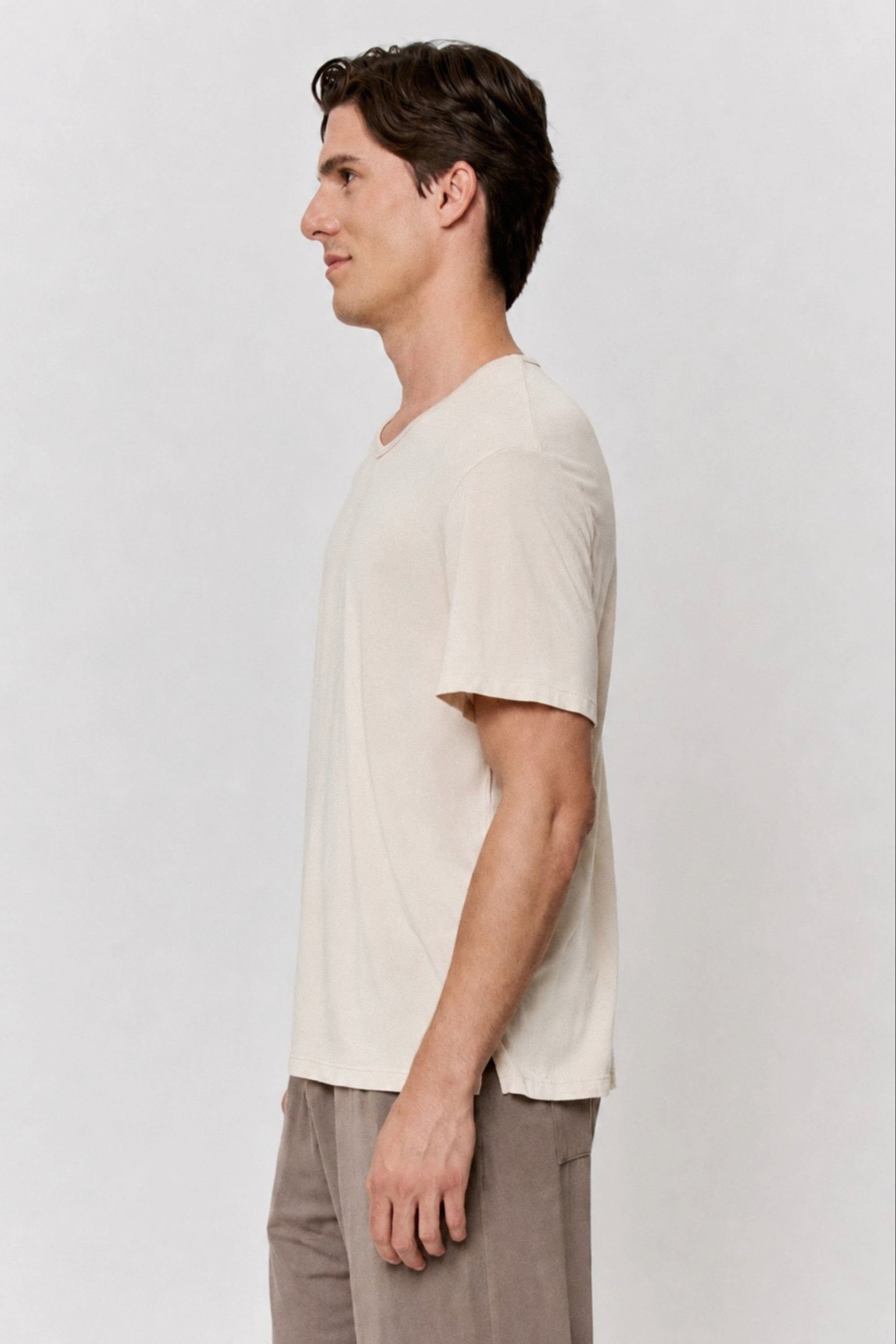 Walnut-Dyed Modal Short-Sleeve Top in naturally dyed fabric by AGA Nature