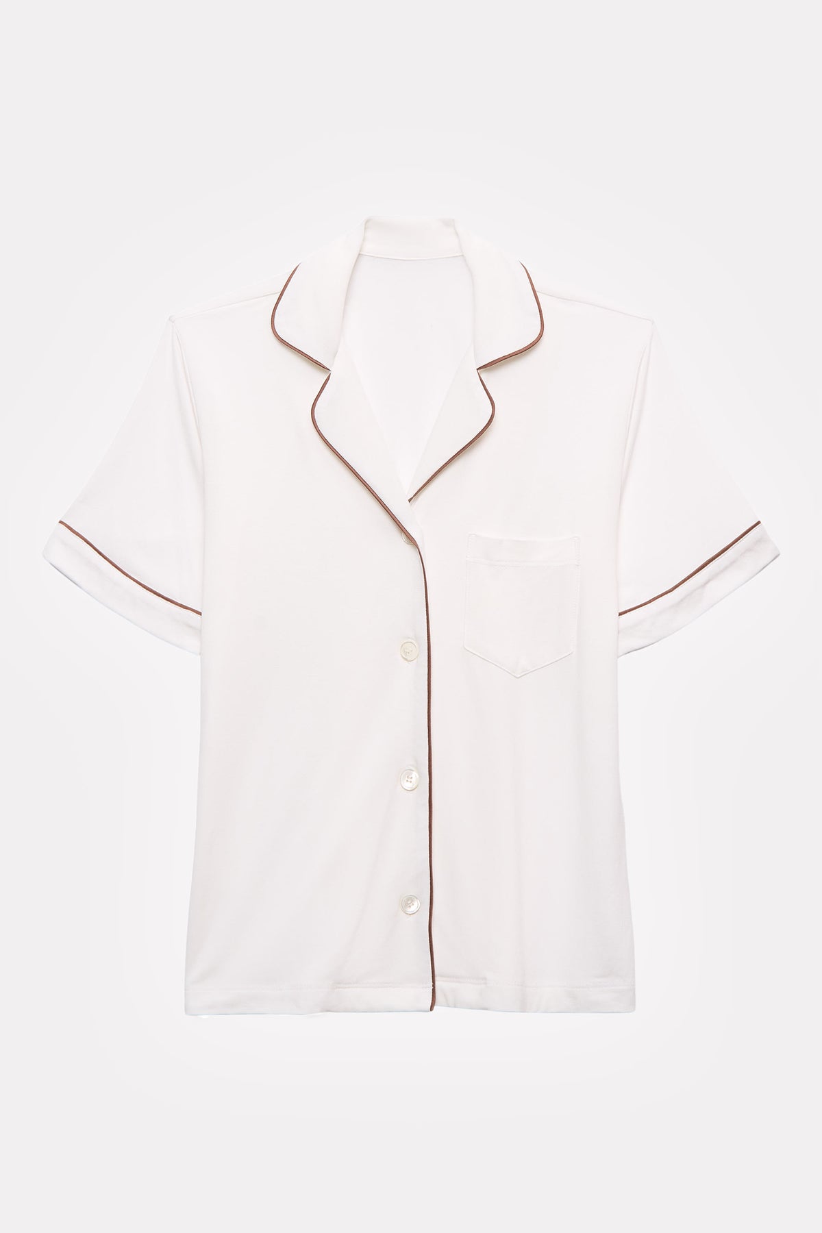 Undyed Modal Piped-Short Pajama Set in naturally dyed fabric by AGA Nature