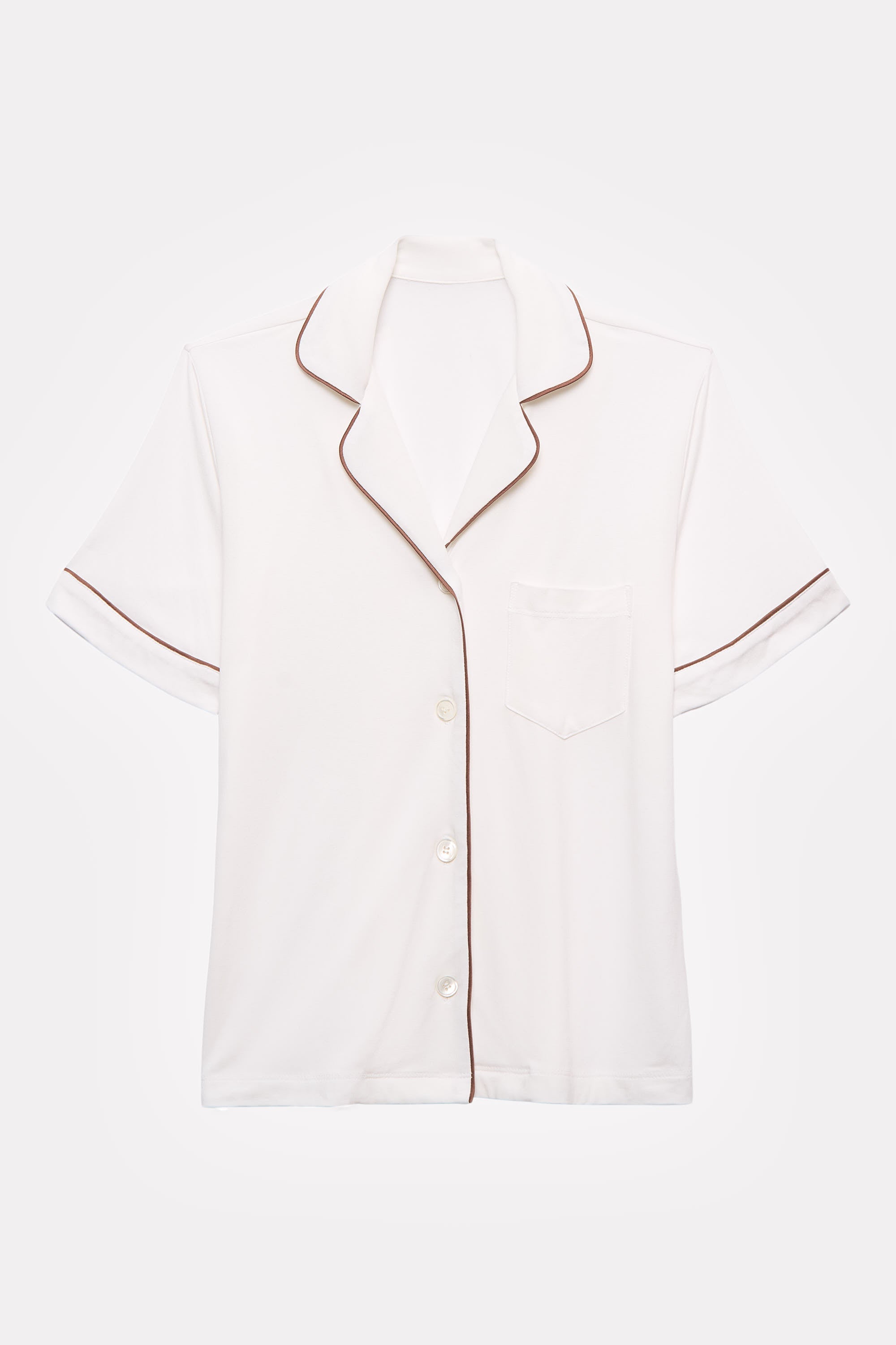 Undyed Modal Piped-Short Pajama Set in naturally dyed fabric by AGA Nature