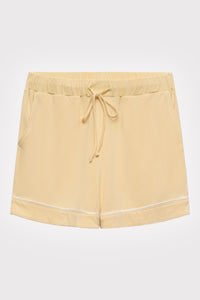Chamomile-Dyed Modal Piped-Short Pajama Set in naturally dyed fabric by AGA Nature