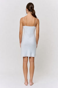Red Cabbage-Dyed Silk Mini-Slip Dress in naturally dyed fabric by AGA Nature
