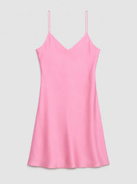 Cochineal-Dyed Silk Mini-Slip Dress in naturally dyed fabric by AGA Nature