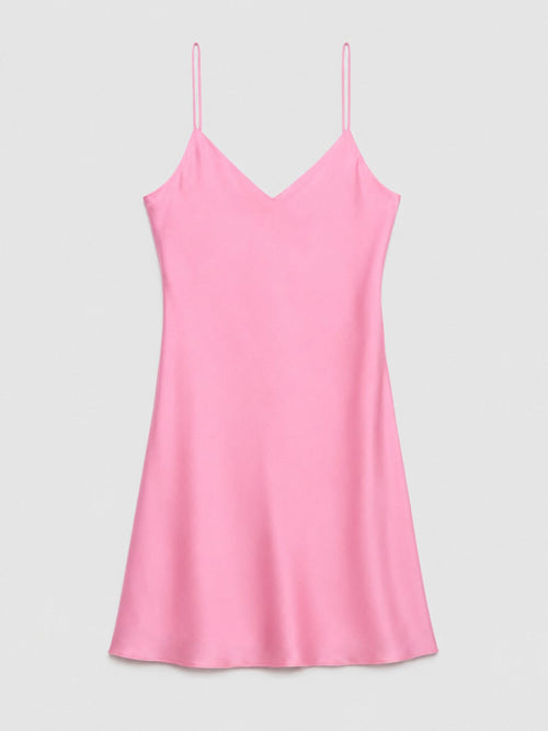Cochineal-Dyed Silk Mini-Slip Dress in naturally dyed fabric by AGA Nature