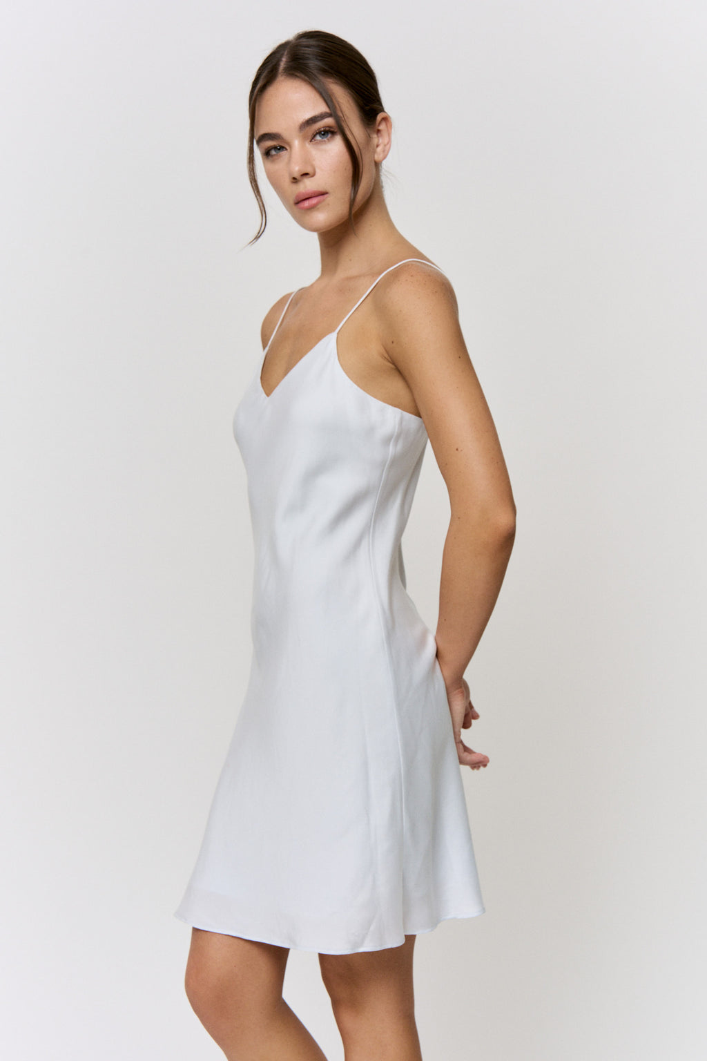Red Cabbage-Dyed Silk Mini-Slip Dress