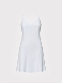 Red Cabbage-Dyed Silk Mini-Slip Dress in naturally dyed fabric by AGA Nature