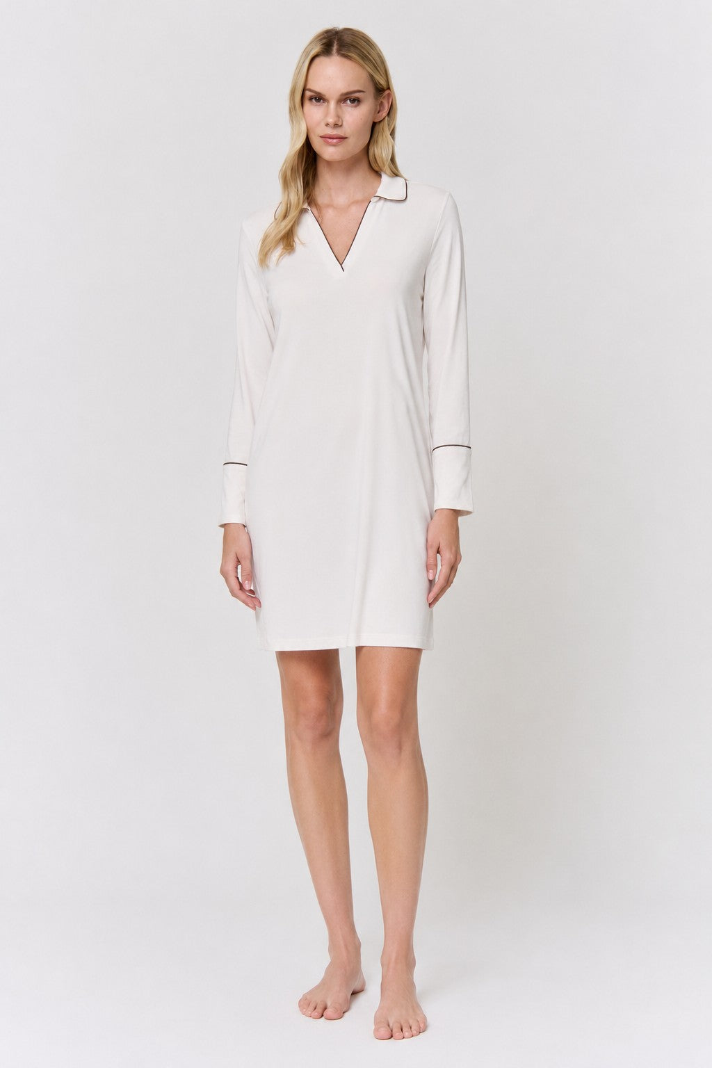 Undyed Modal Sleep-Shirt Dress in naturally dyed fabric by AGA Nature