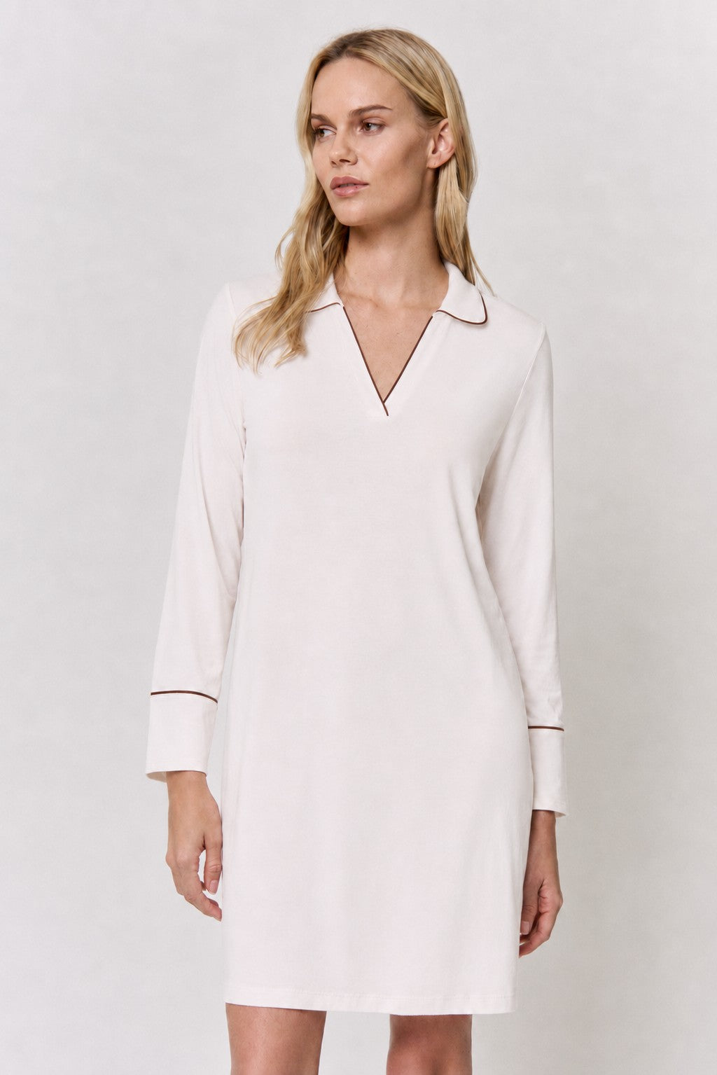 Undyed Modal Sleep-Shirt Dress in naturally dyed fabric by AGA Nature