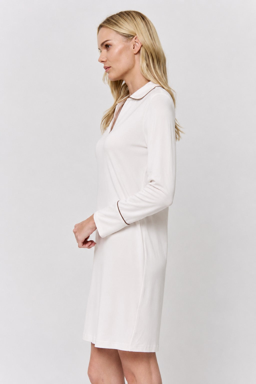 Undyed Modal Sleep-Shirt Dress in naturally dyed fabric by AGA Nature