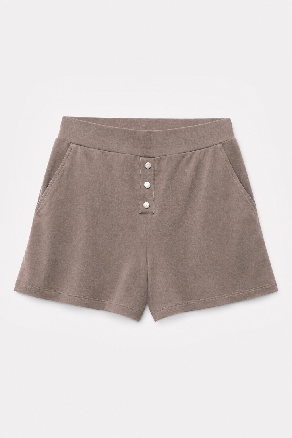 Cutch-Dyed Modal Pearl-Button-Short in naturally dyed fabric by AGA Nature