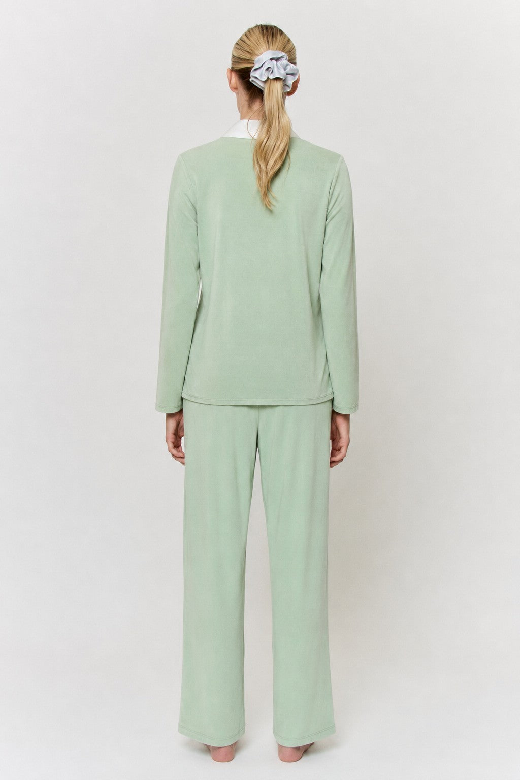 Mulberry-Dyed Silk Trim Pajama Set in naturally dyed fabric by AGA Nature