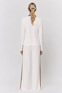 Undyed Silk Trim Pajama Set in naturally dyed fabric by AGA Nature