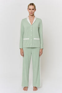 Mulberry-Dyed Silk Trim Pajama Set in naturally dyed fabric by AGA Nature