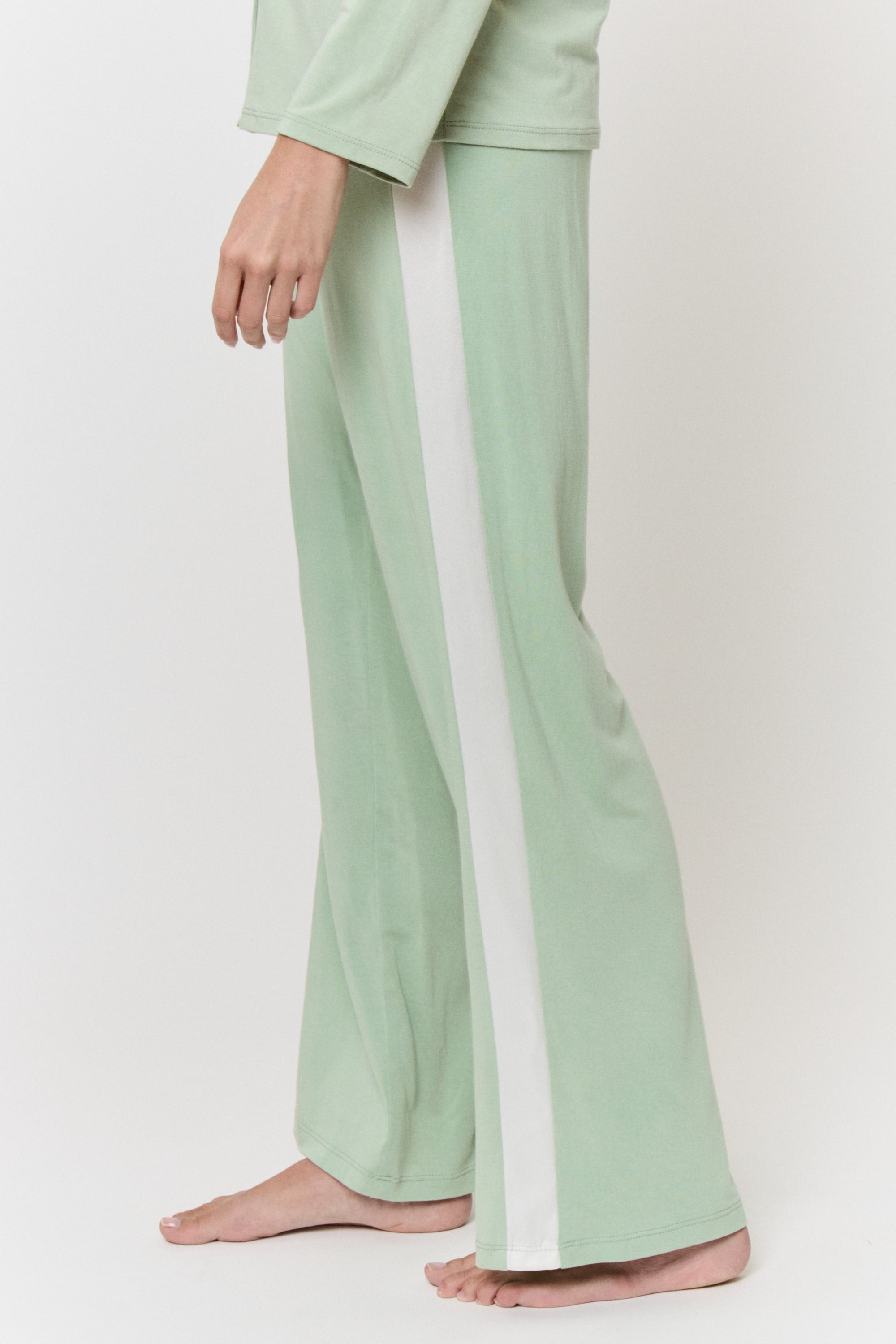 Mulberry-Dyed Silk Trim Pajama Set in naturally dyed fabric by AGA Nature