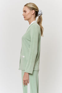 Mulberry-Dyed Silk Trim Pajama Set in naturally dyed fabric by AGA Nature