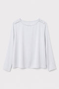 Red Cabbage-Dyed Silk Pearl-Button Blouse