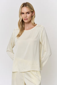Red Onion-Dyed Silk Pearl-Button Blouse in naturally dyed fabric by AGA Nature