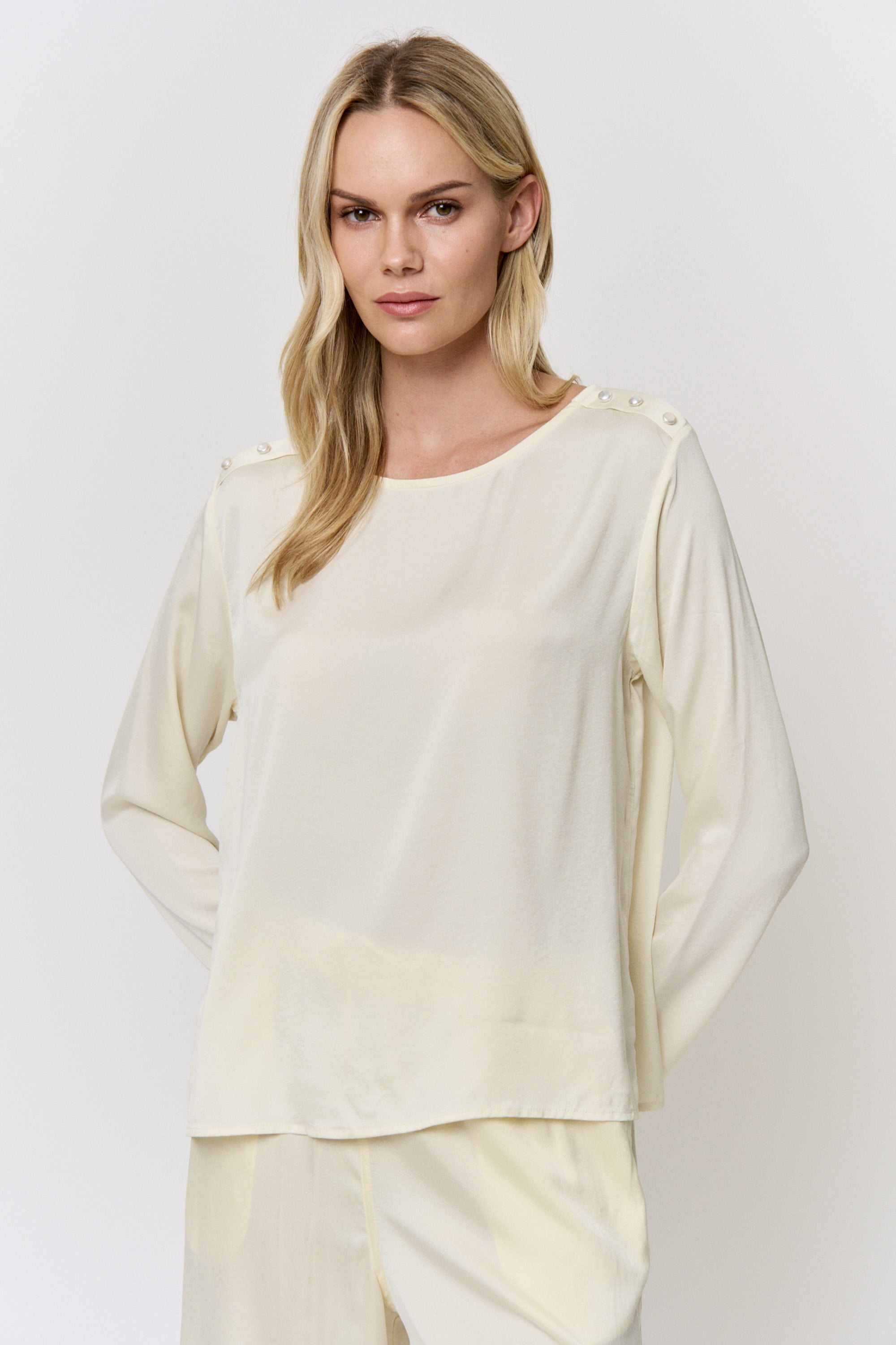 Red Onion-Dyed Silk Pearl-Button Blouse in naturally dyed fabric by AGA Nature