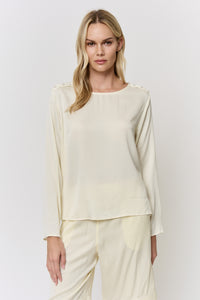 Red Onion-Dyed Silk Pearl-Button Blouse in naturally dyed fabric by AGA Nature